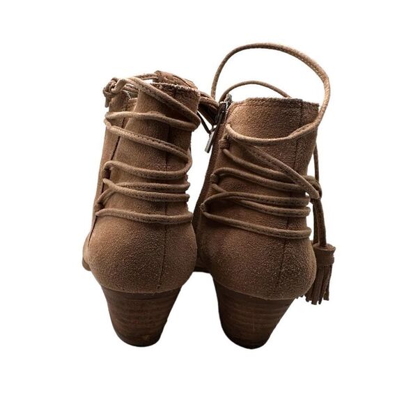 Vince camuto Carlina tan suede ankle boots tassels side zip women’s size 8.5m - Picture 11 of 13
